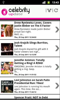 Celebrity Update ™ android App screenshot 3